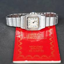 Thumbnail von Cartier Santos Galbée Lady Unpolierter Originalzustand Inkl. Original Papiere