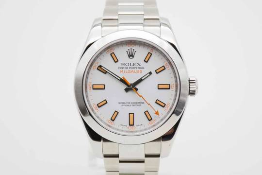  Rolex Milgauss Zifferblatt weiß mit neuem Service 