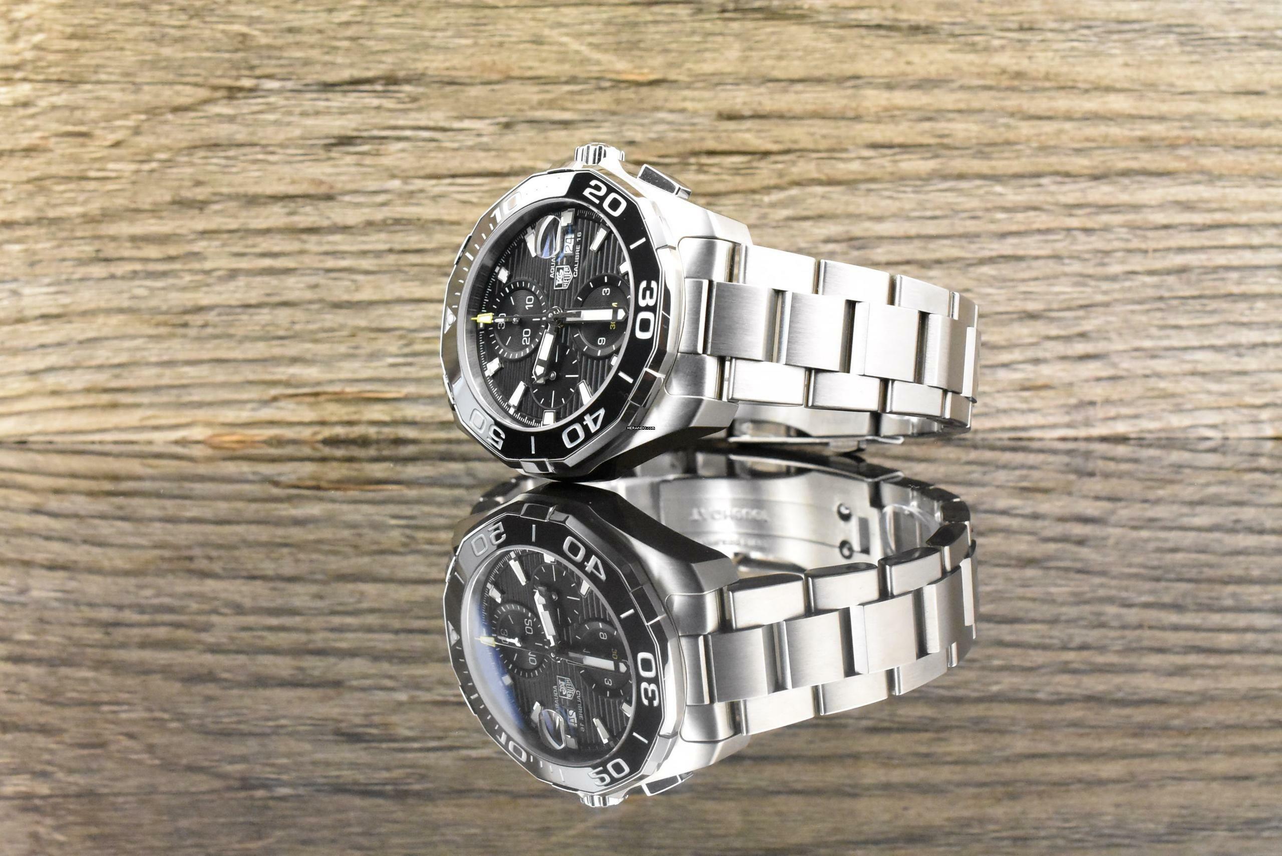 TAG Heuer Aquaracer 300M Calibre 16 43MM Chronograph Ceramic / Black Dial B&P 2017