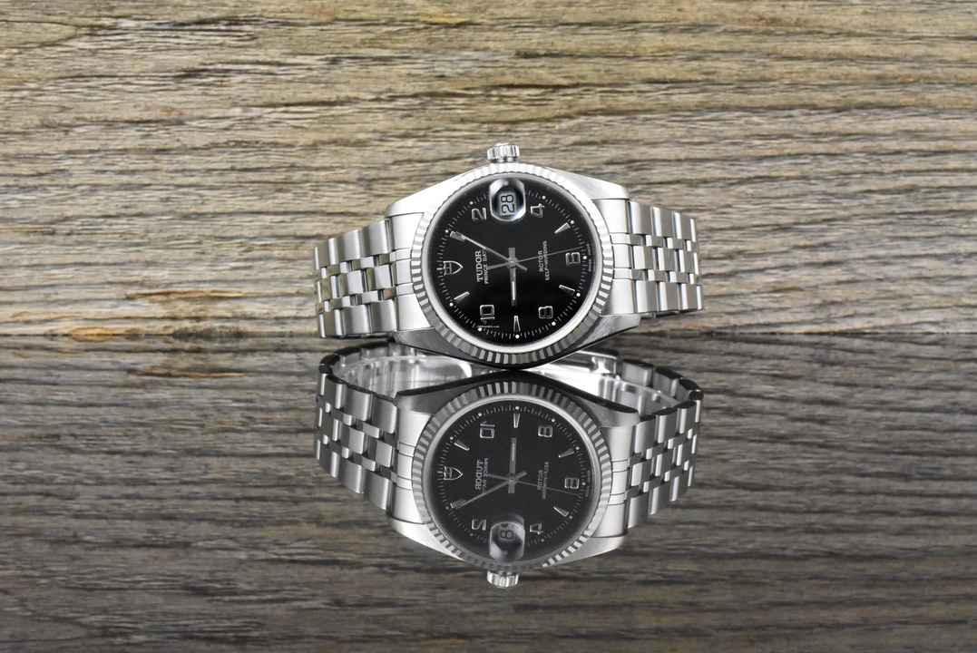  Tudor Prince Date 74034 Stahl / Weißgold Explorer Dial Automatik - Zertifikat 