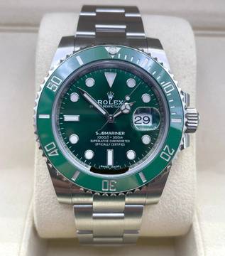  Rolex Submariner Date HULK GREEN D. DISCONTINUED with Box+Papers like NEW 2019 Lc AT 