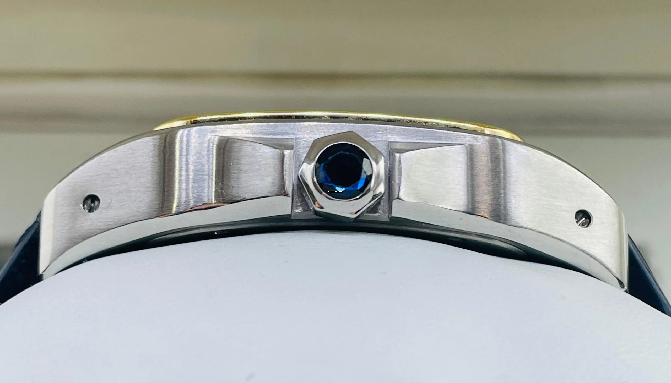  Cartier Santos 100 XL Steel/Gold Top Condition with Box Serviced 2025 + NEW BLUE CROCO STRAP 