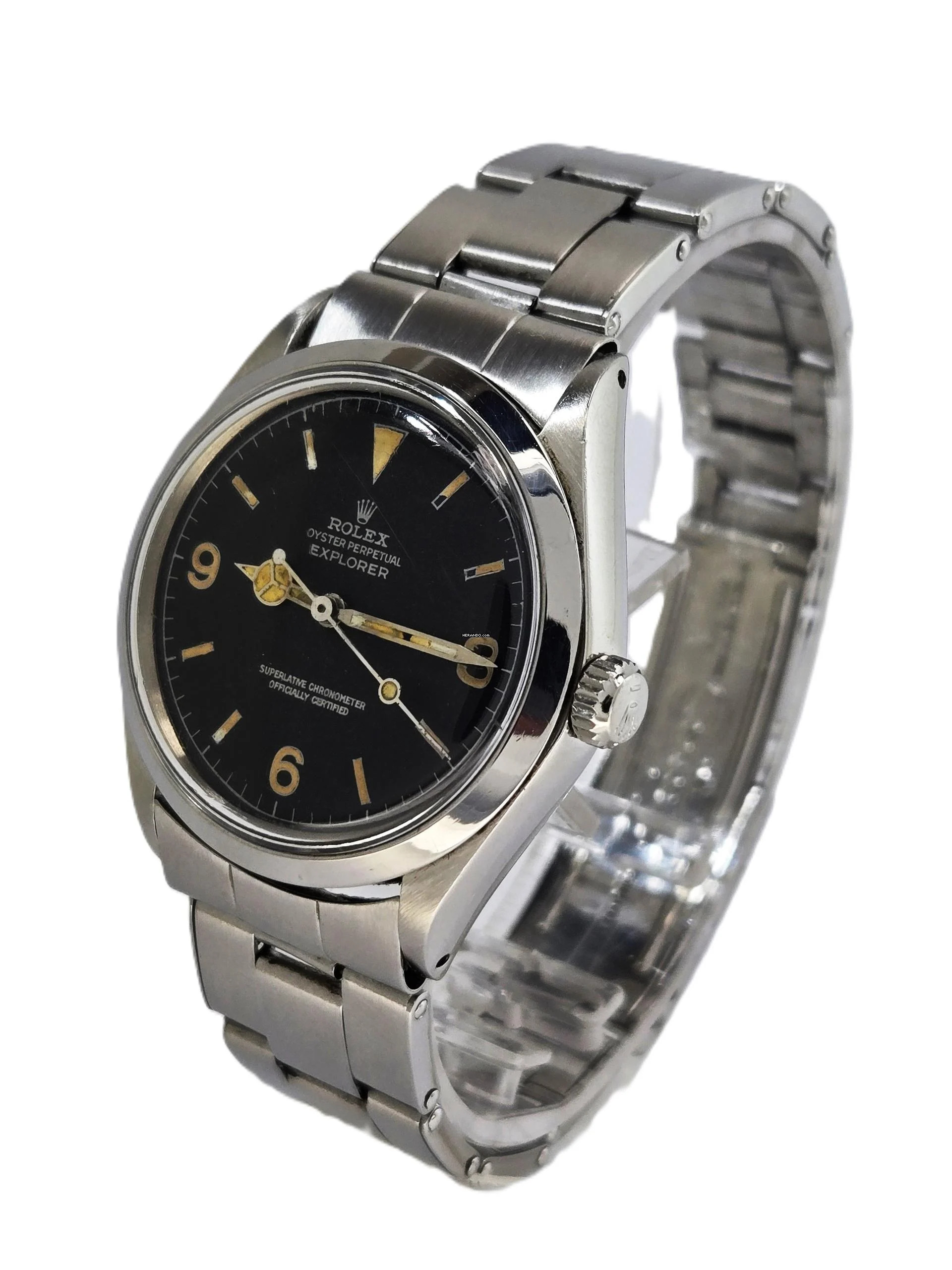  Rolex Air King Rare Explorer Dial Rivet Bracelet 