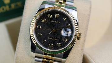 Thumbnail von Rolex Datejust 36 Steel Gold - Black Arabic - like New - Fullset - 09/2007