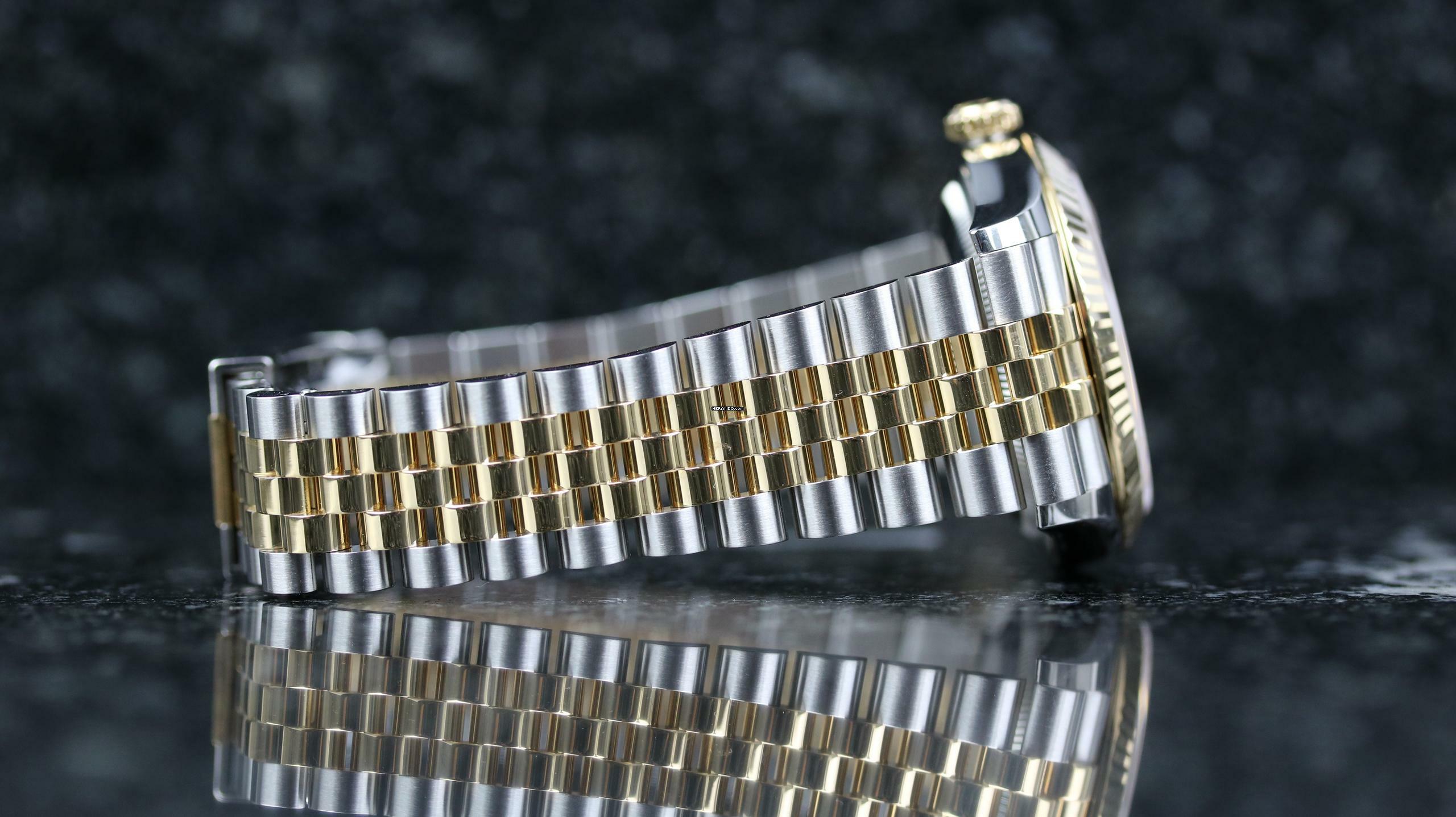 Rolex Datejust 36 Steel Gold - White Index - like New - Fullset - 01/2021