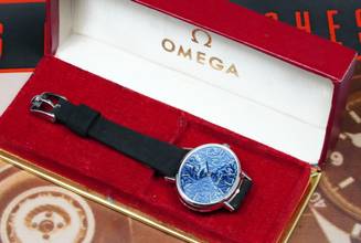 Thumbnail von Omega Classic RARE NOS ELLIPSE WITH BLUE FLORAL DIAL FROM THE 70'S RARE VINTAGE