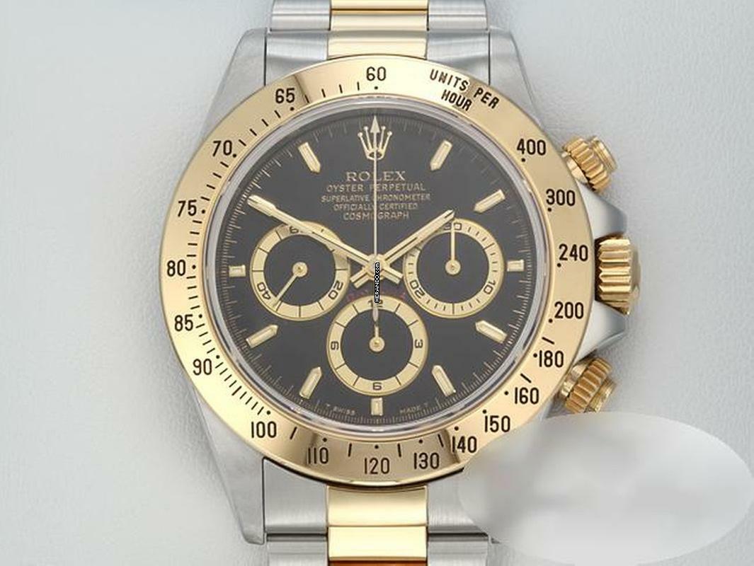 Rolex Daytona 16523 1998 Zenith Stahl Gelbgold 750 Chronograph Automatik Stainless Steel 18kt Yellow Gold Oyster-band Chronometer Black Dial