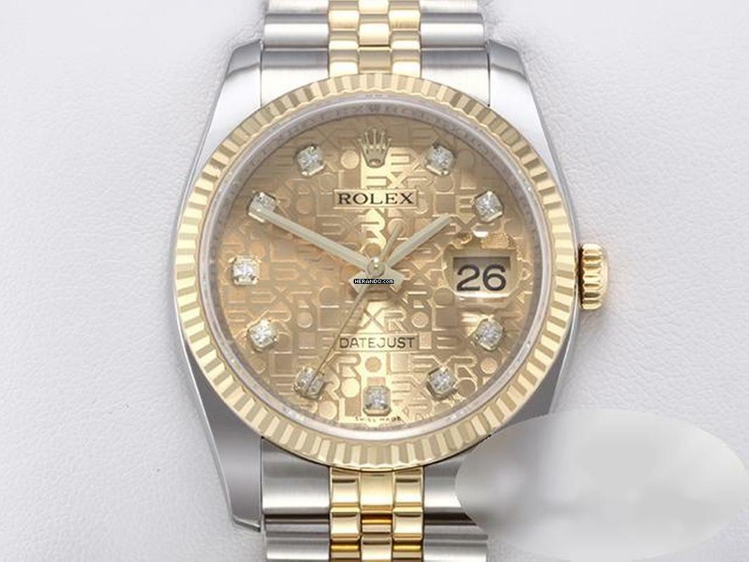 Rolex Datejust 36 36mm 116233 2013 Diamanten Stahl Gelbgold 750 Automatik