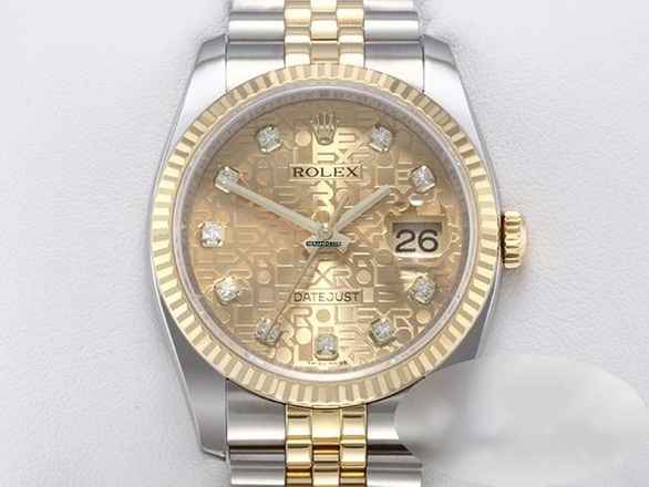  Rolex Datejust 36 36mm 116233 2013 Diamanten Stahl Gelbgold 750 Automatik 