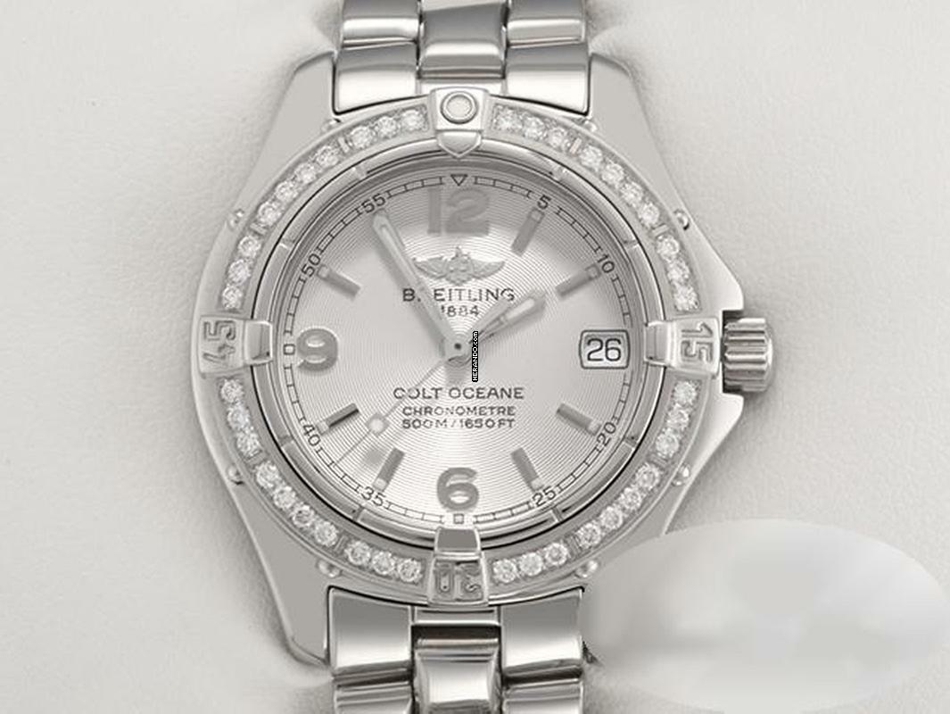  Breitling Colt Oceane Lady Edelstahl A77350 Diamanten Stahl Damen 