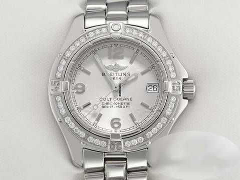  Breitling Colt Oceane Lady Edelstahl A77350 Diamanten Stahl Damen 