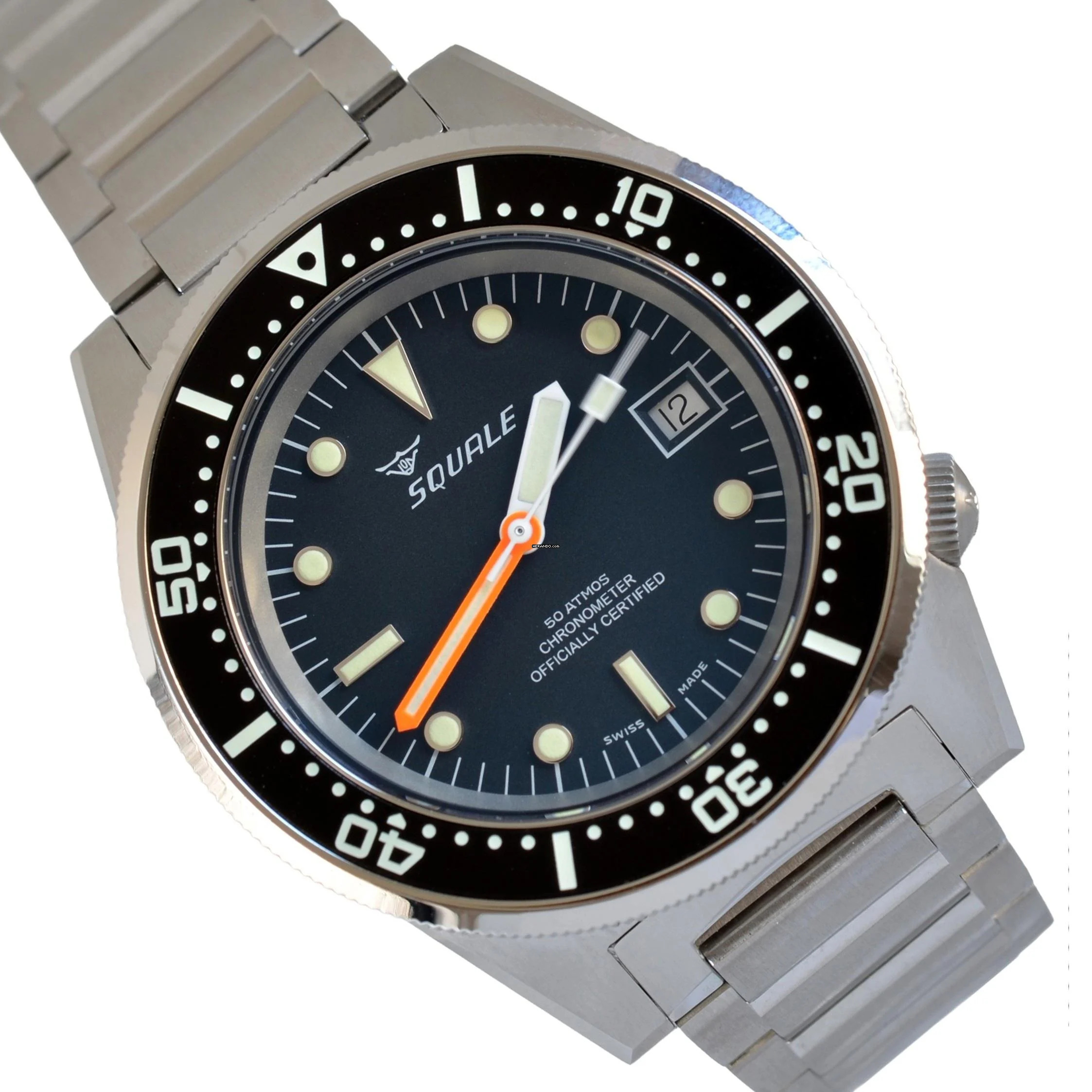 Squale Black classic Diver 1521 COSC 50 Atmos Full Set NEW