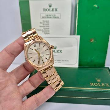  Rolex Oyster Perpetual 34 34mm Full Rose Gold Vintage Automático Completo 