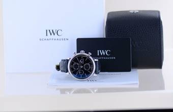 Thumbnail von IWC Portofino Chronograph Automatic black Dial Dresswatch 42mm B+P unworn