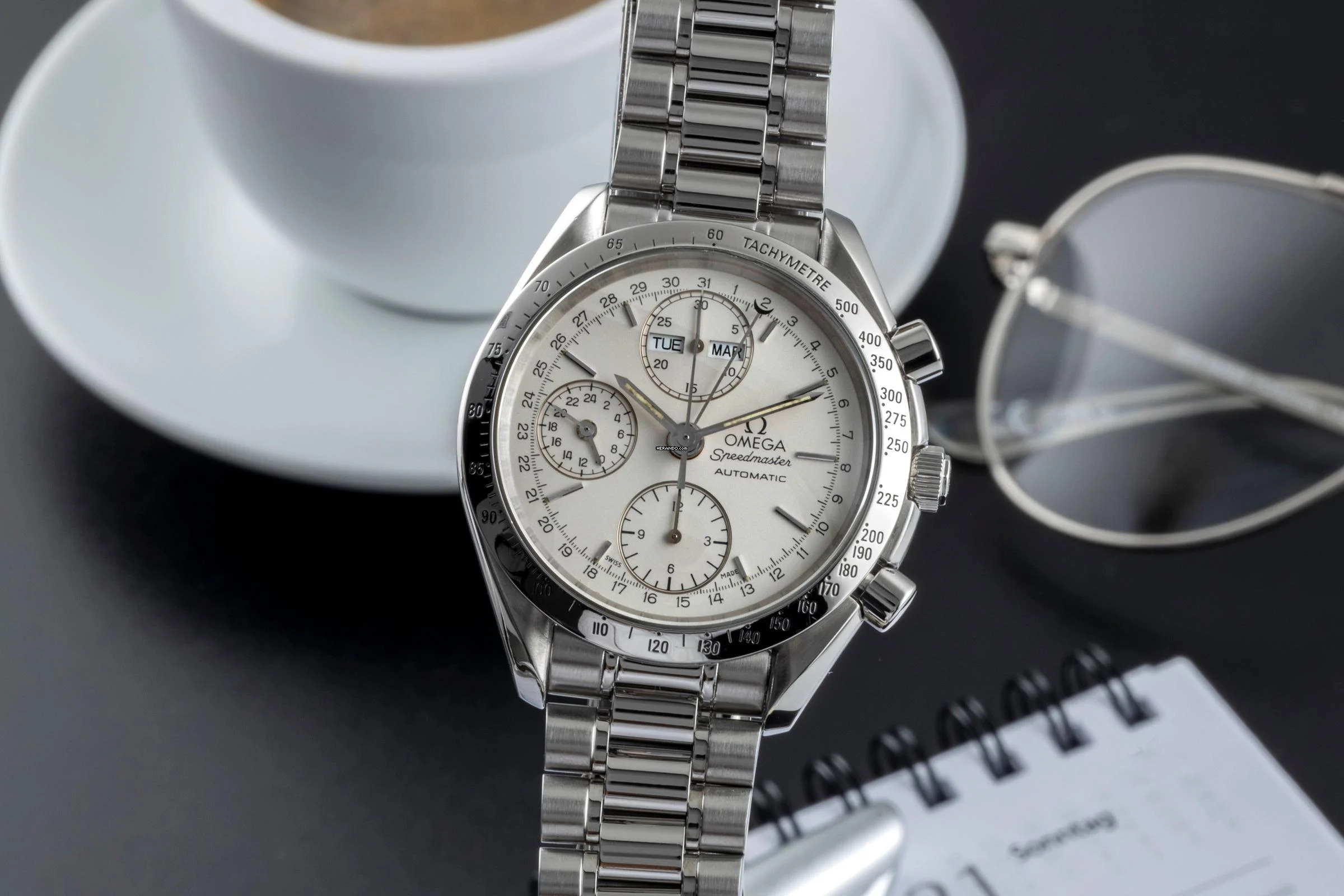 Omega Speedmaster Day Date Chronograph Automatik Stahl Herrenuhr Ref 3521.30.00