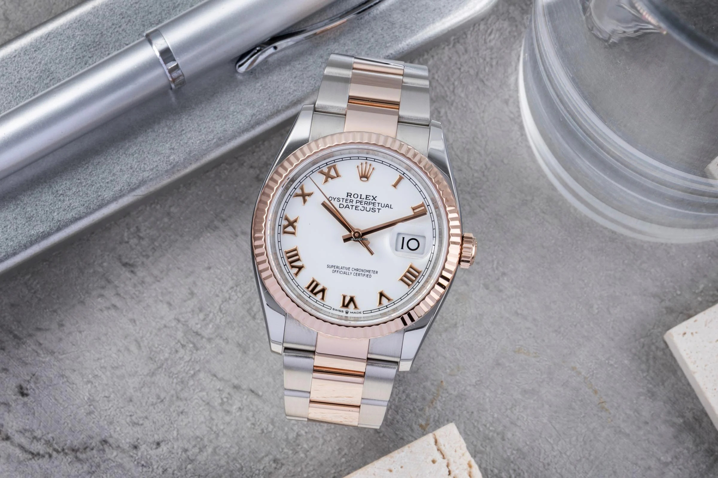 Rolex Datejust 36 Stahl / Gold Automatik Herrenuhr Roman Dial Ref. 126231 B&P 2019