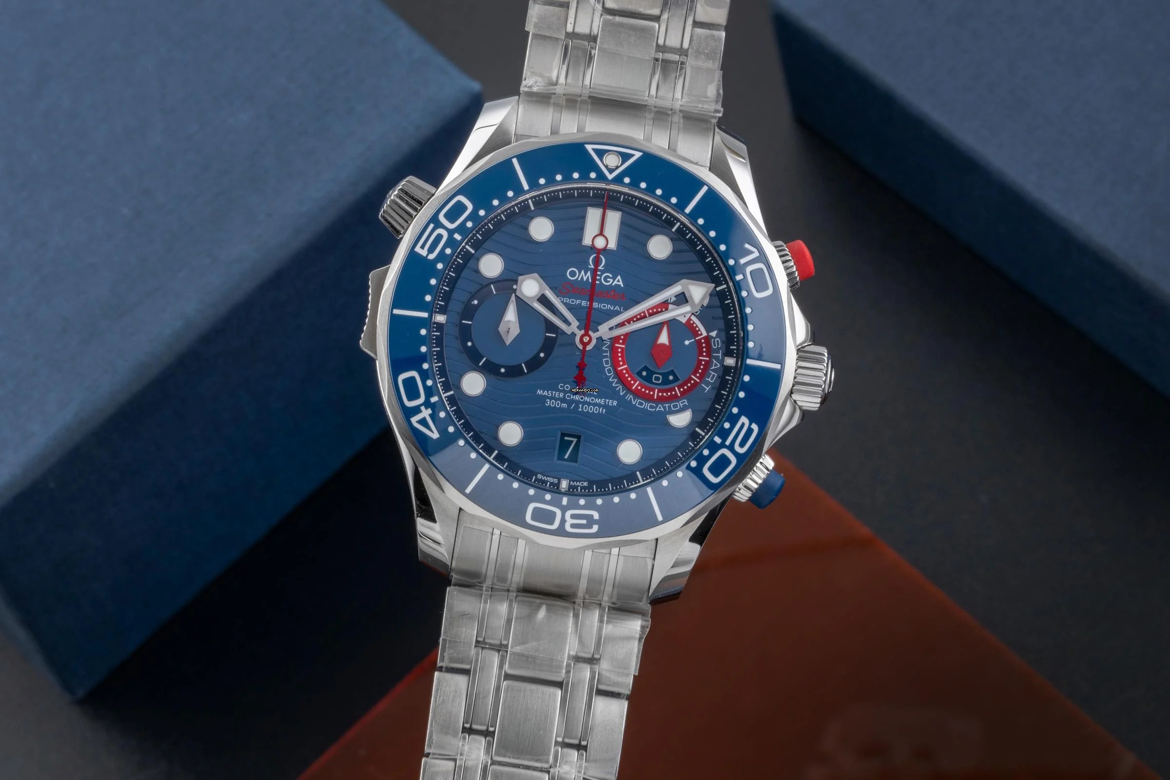 Omega Seamaster Diver 300 M Americas Cup Ref. 210.30.44.51.03.002 B&P 2023