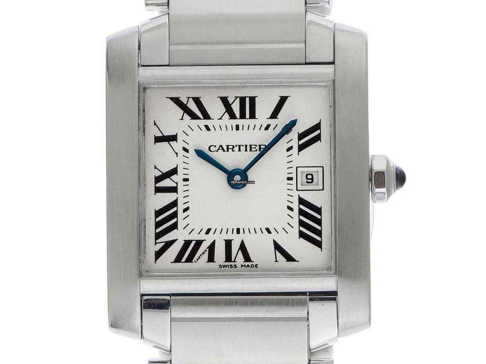  Cartier Tank Française MM Medium Modell Ref.2465 2007 original Box sehr gut Vintage 