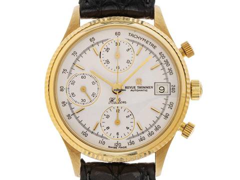 Revue Thommen Hilton Chronografo Ref.86 1994 Full Set sehr gut Vintage 