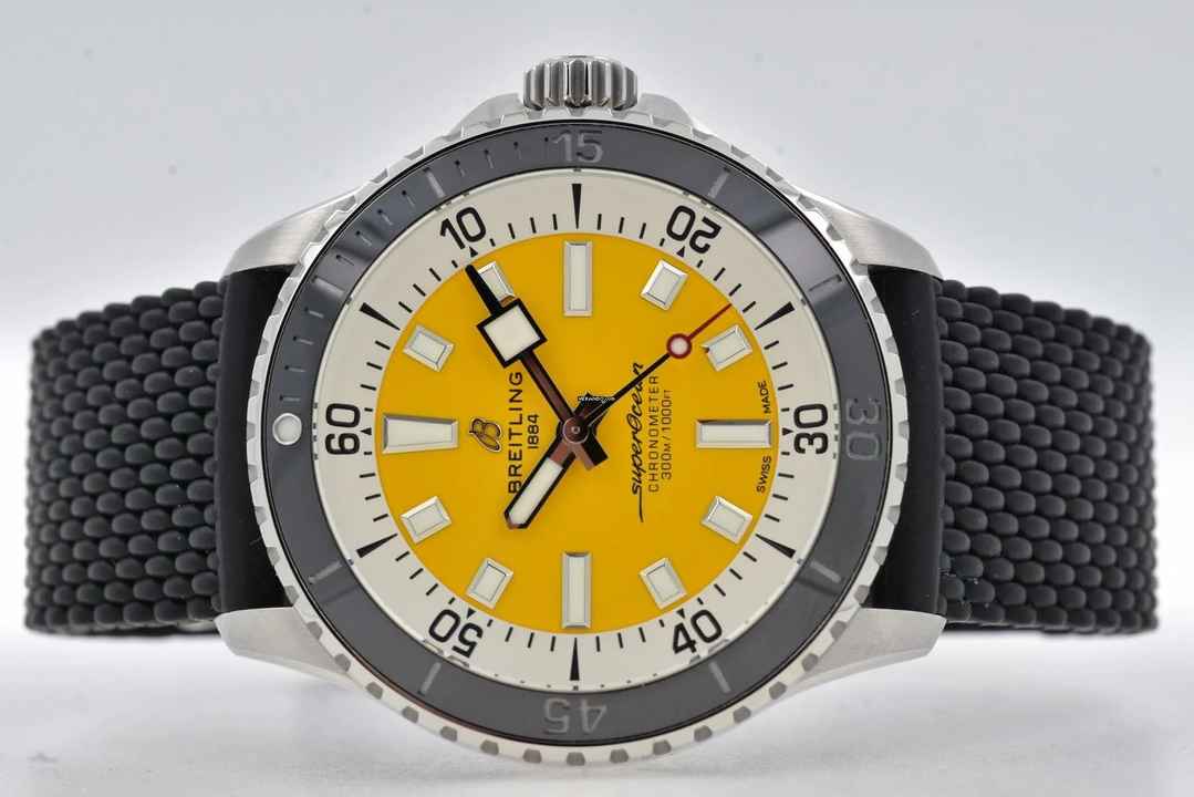  Breitling Superocean 42 A17375 Yellow Rubber Strap 