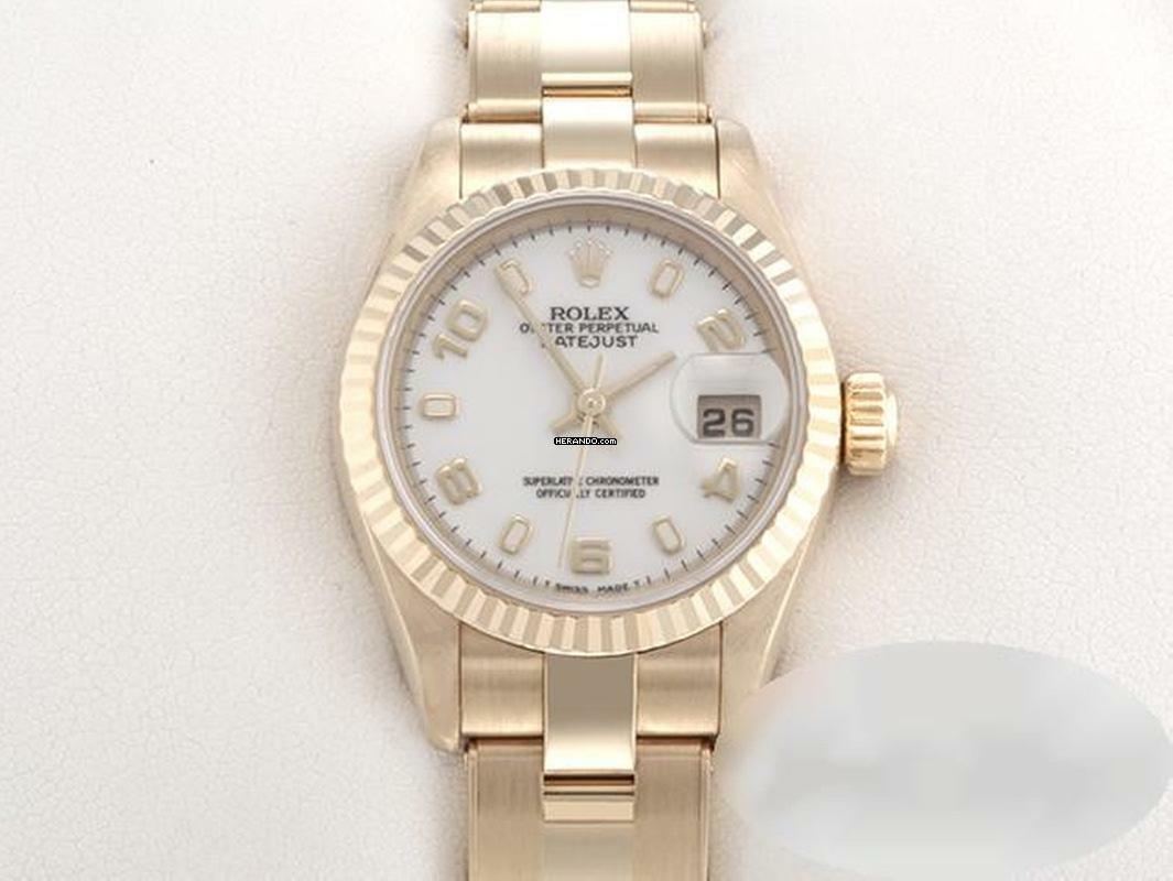 Rolex Lady-Datejust 26mm 79178 Gelbgold 750 2000 Automatik Gold Damen Damenuhr 18kt Yellow Gold Oyster-band Chronometer White Dial