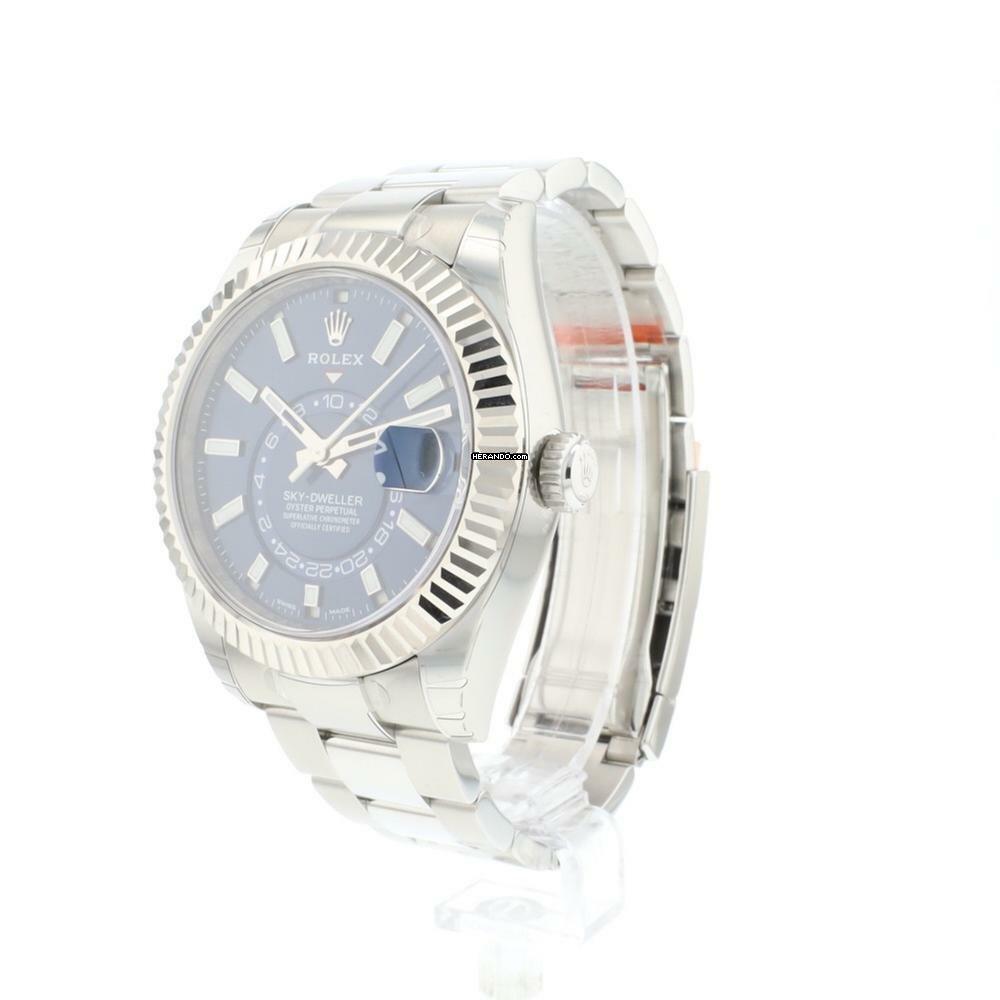 Rolex Sky-Dweller Steel Oyster Fluted Blue Dial NEW IN STICKERS