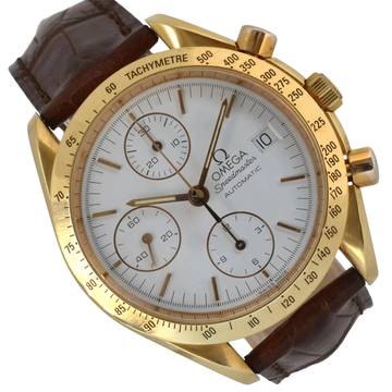  Omega Speedmaster Reduced 36112000 Reduced yellow gold 18KT Automatic Full Set 