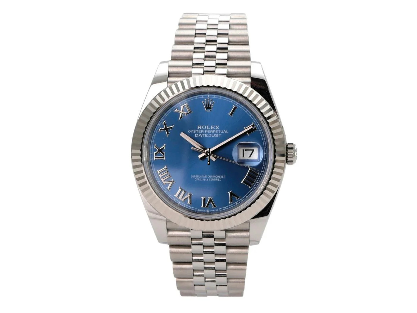 Rolex Datejust 41 Oystersteel Weißgold 126334 Blau Römisch Jubile-Band