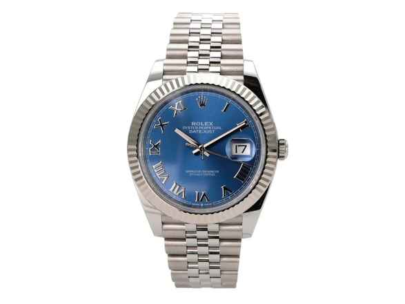  Rolex Datejust 41 Oystersteel Weißgold 126334 Blau Römisch Jubile-Band 