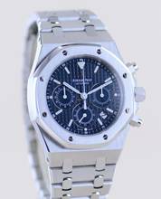 Thumbnail von Audemars Piguet Royal Oak Chronograph Stahl blue Dial Automatik 39mm rar TOP B+P