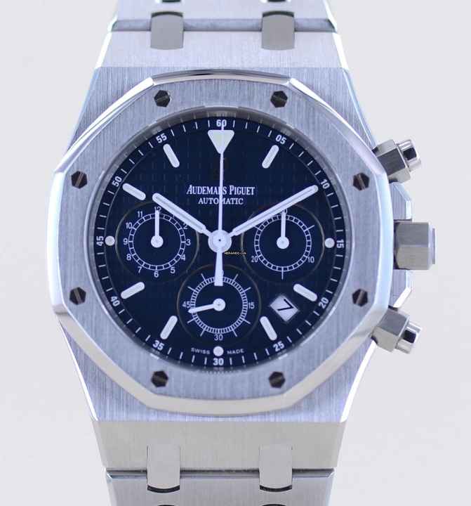  Audemars Piguet Royal Oak Chronograph Stahl blue Dial Automatik 39mm rar TOP B+P 
