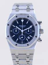 Thumbnail von Audemars Piguet Royal Oak Chronograph Stahl blue Dial Automatik 39mm rar TOP B+P