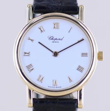  Chopard 18K LUC Klassiker Gelbgold Lady Dresswatch white roman Dial 