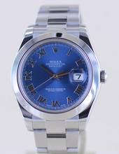 Thumbnail von Rolex Datejust II Stahl Oyster blue roman Dial 41mm blau 116300 Top B+P