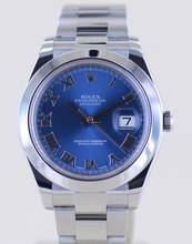 Thumbnail von Rolex Datejust II Stahl Oyster blue roman Dial 41mm blau 116300 Top B+P