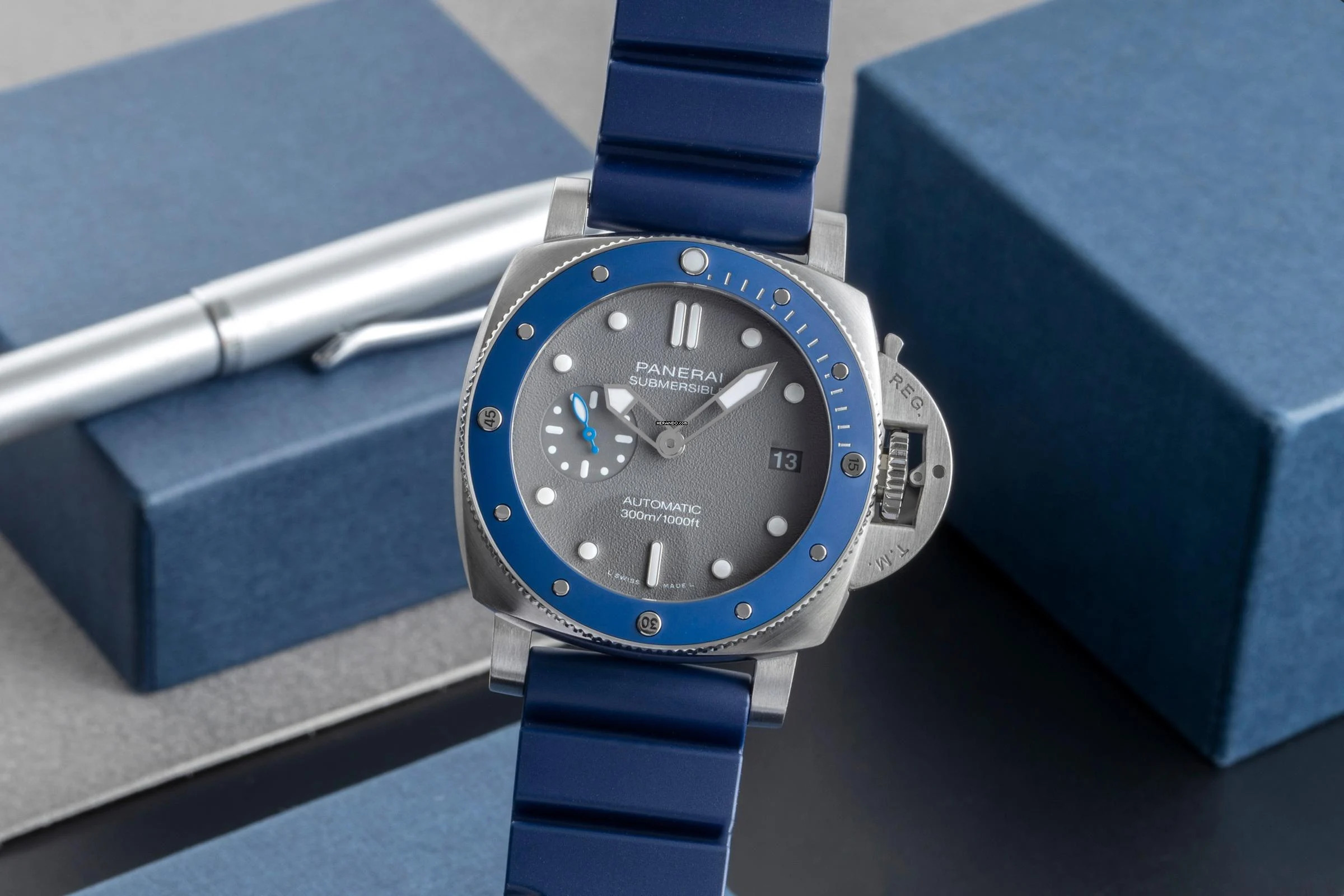  Panerai Luminor Submersible Edelstahl Automatik Herrenuhr Ref. PAM00959 B&P 2021 