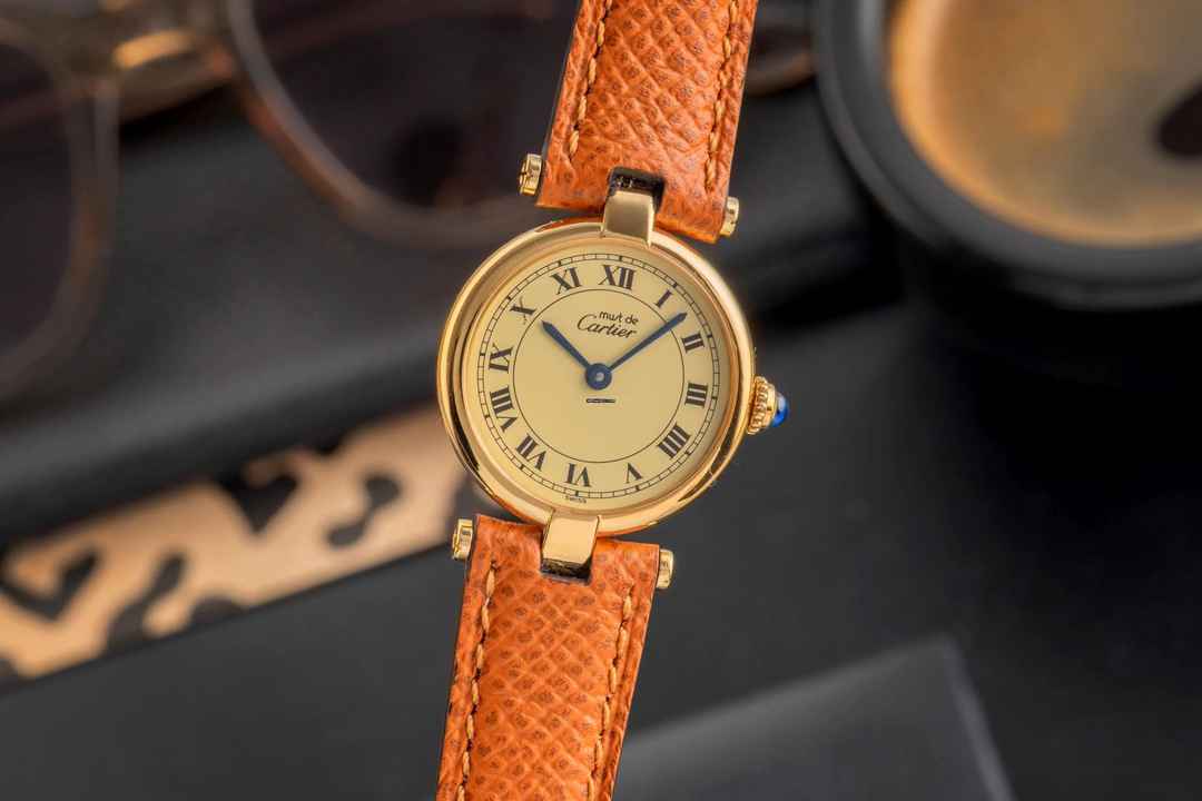  Cartier Vendome LC PM Vermeil 925 Silber Ivory Dial Damenuhr Ref. 84978213 