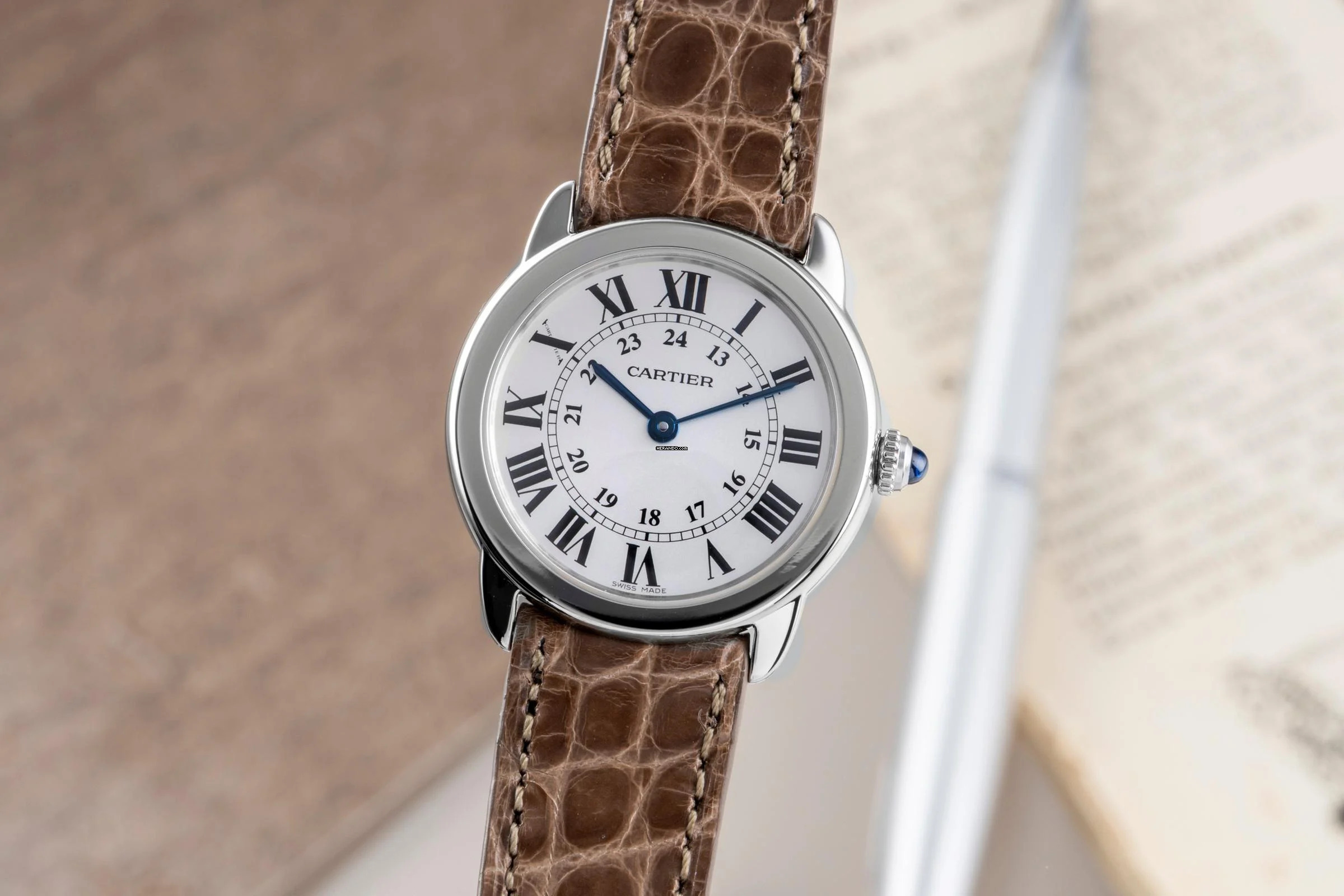 Cartier Ronde Solo de Cartier Edelstahl Quarz Damenuhr Ref. W6700155 2933