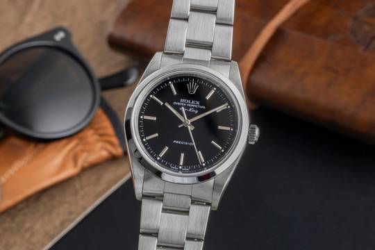  Rolex Air King 34 Black Dial Oyster Edelstahl Automatik Herrenuhr Ref. 14000M 