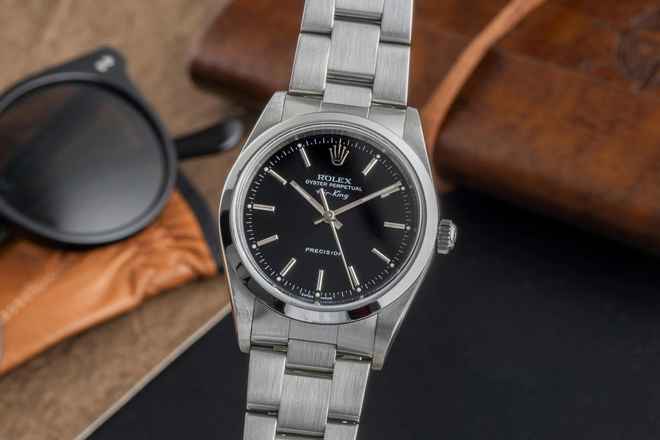  Rolex Air King 34 Black Dial Oyster Edelstahl Automatik Herrenuhr Ref. 14000M 