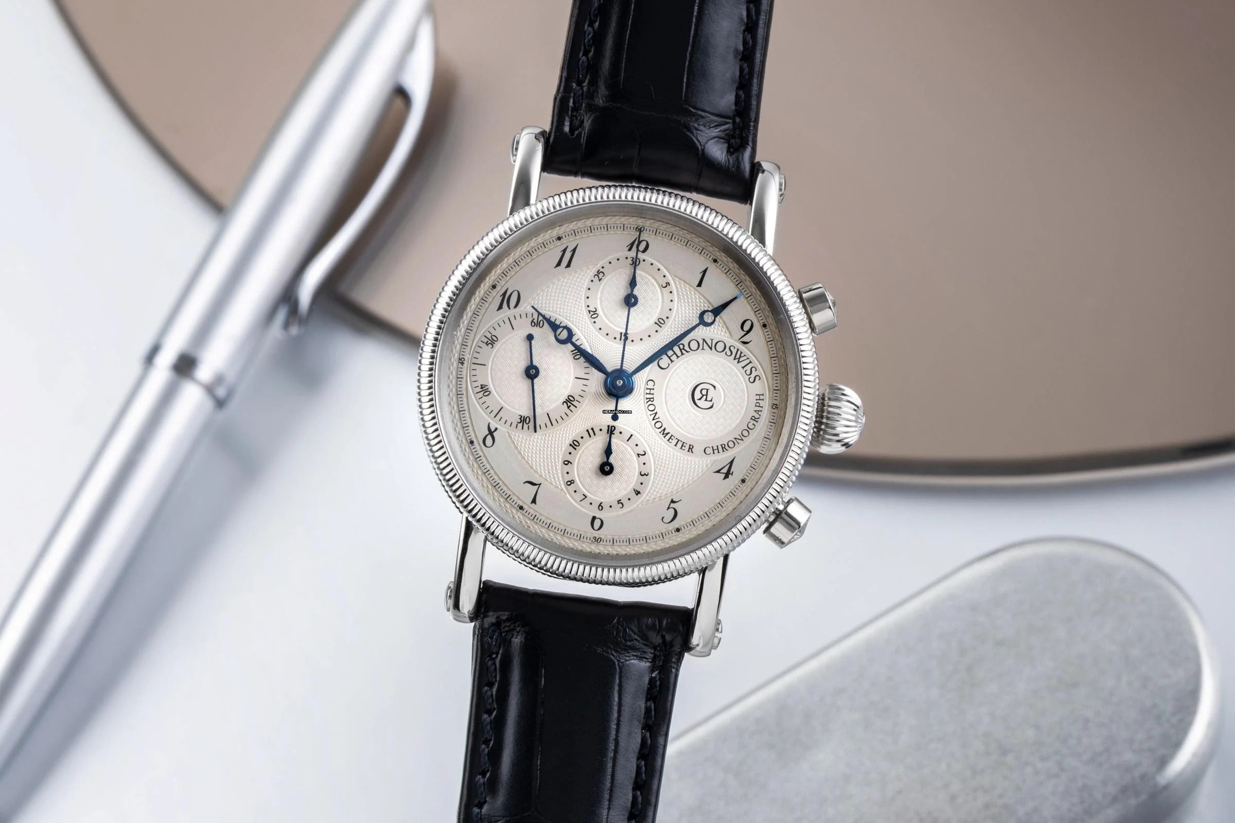  Chronoswiss Chronometer Chronograph Automatik Herren Ref. CH7523 B&P 1992 
