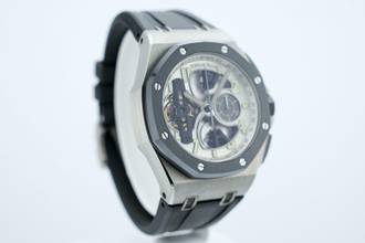 Thumbnail von Audemars Piguet Royal Oak Offshore Tourbillon Chronograph Titanium - LIMITED TO 15 Pc. - With Box And Papers 26387.IO.OO.D002CA.01