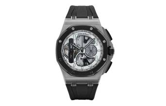 Thumbnail von Audemars Piguet Royal Oak Offshore Tourbillon Chronograph Titanium - LIMITED TO 15 Pc. - With Box And Papers 26387.IO.OO.D002CA.01