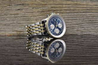 Thumbnail von Breitling Old Navitimer D13022 Blue Dial Stahl Gold very Nice Vintage B&P 1995