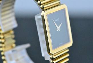 Thumbnail von Piaget Protocole rare Vintage 9154 | Onyx Dial | yellow gold bracelet