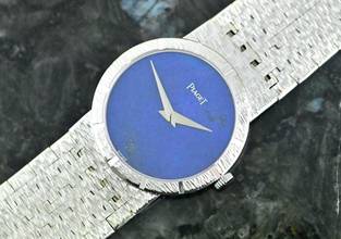 Thumbnail von Piaget rare Vintage Dress Watch | 9701 A 6 | Lapislazuli dial | white gold