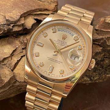  Rolex Day-Date 36 Day-Date Rosé Dia - FULLSET 2003 LC100 - Ref. 118205 Diamond Dial - LC100 