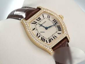 Thumbnail von Cartier Tortue Gelbgold 750 Diamanten Brillanten Grosses Modell Gold Wa503751 18kt Yellow Gold