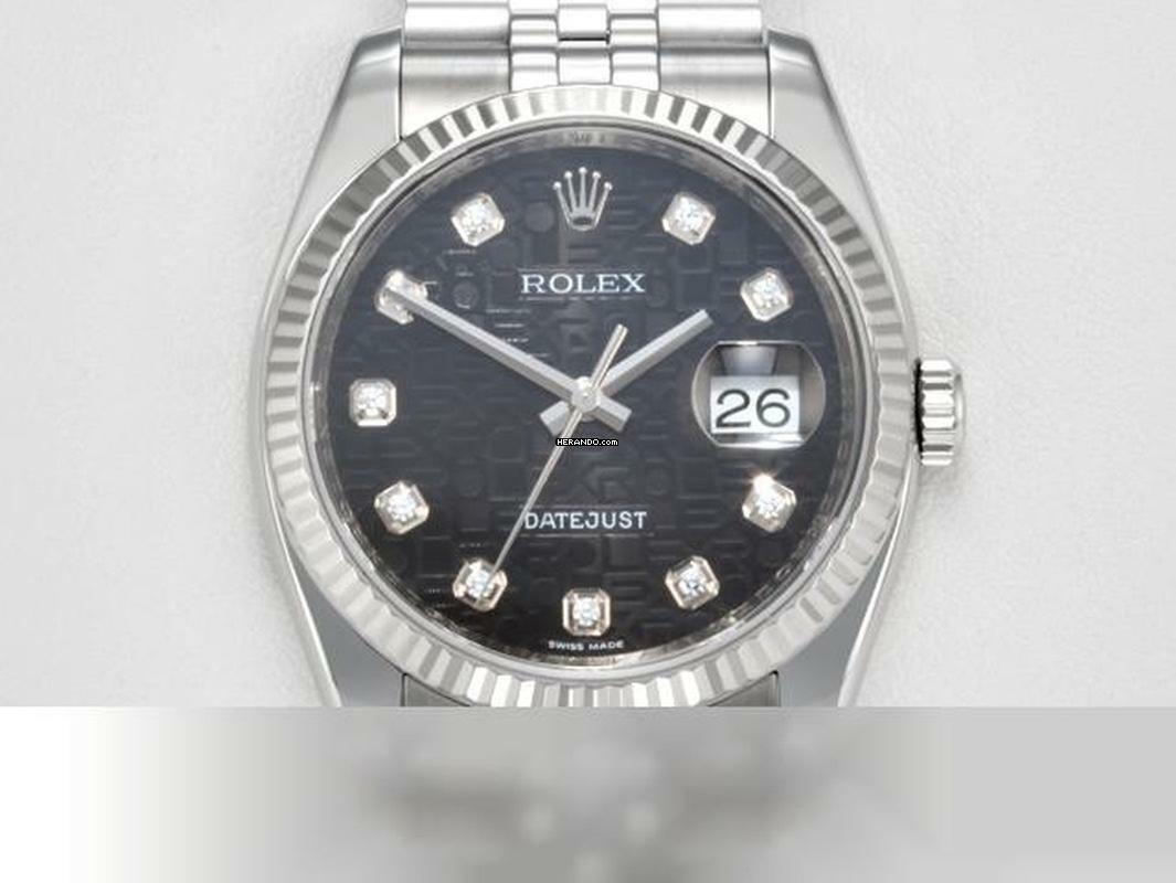 Rolex Datejust 36 36mm 116234 2016 Stahl Weissgold 750 Diamanten Automatik Gold