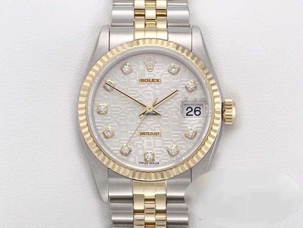  Rolex Datejust 31 Stahl Gelbgold 750 2001 Diamanten Automatik Gold Stahl 